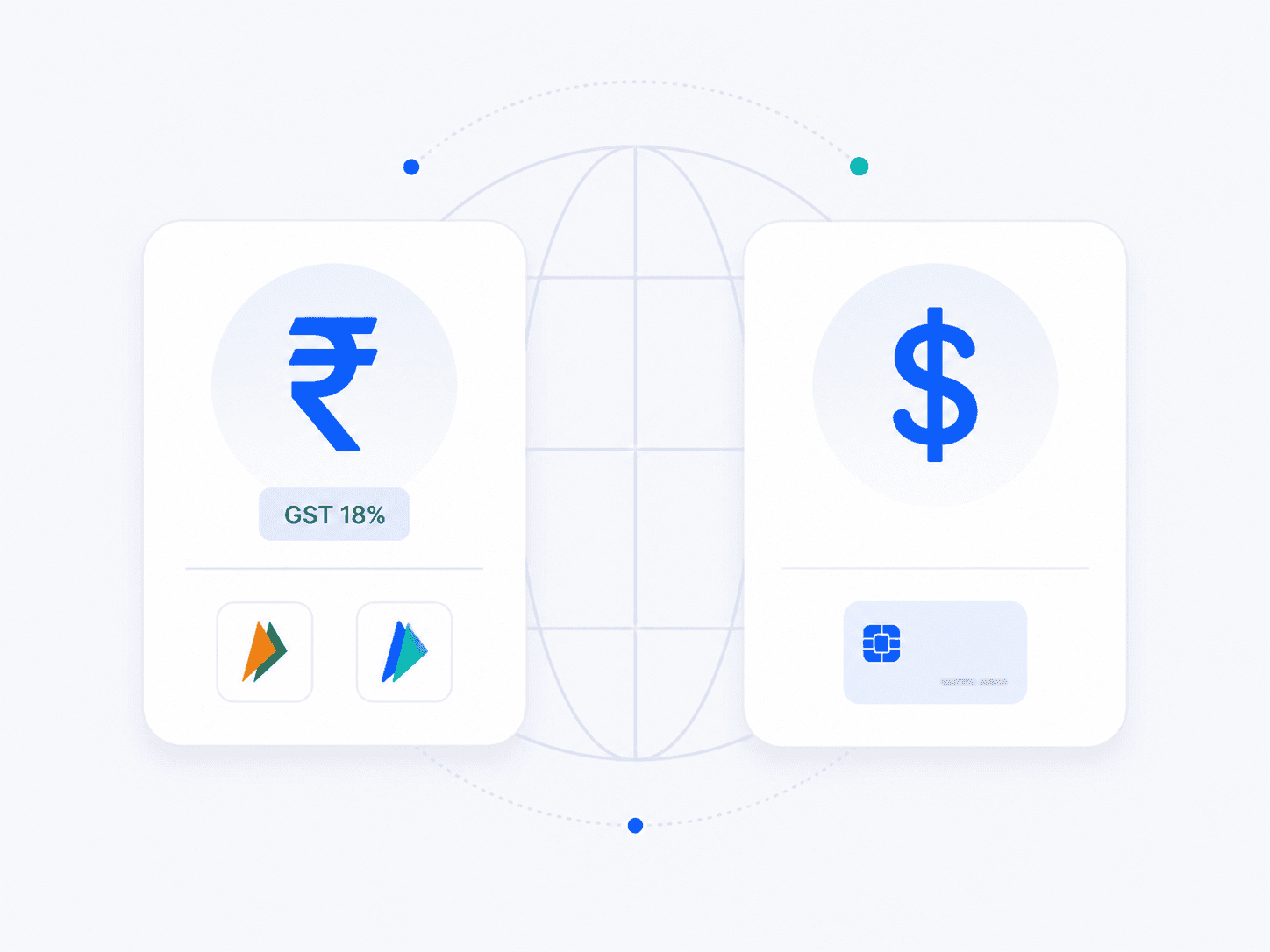 An invoice shown in both rupees via Razorpay and dollars via Stripe